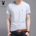 Trang web chính thức của thương hiệu Playboy áo thun cotton ngắn tay nam cổ tròn mùa hè Áo thun nam nửa tay - Áo phông dài áo thun nam tay lỡ Áo phông dài