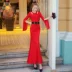 Phong cách Âu Mỹ của phụ nữ phong cách phương Tây mùa hè năm 2020 mới eo giảm béo trumpet tay áo tính khí gói hông váy dài xu hướng - Váy dài