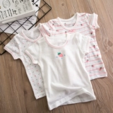 Японская свежая летняя дышащая быстросохнущая детская клубника, хлопковый жакет, футболка, короткий рукав, круглый воротник