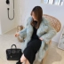 QINS home 2018 mùa đông mới bằng đá cẩm thạch cáo lông dệt lông dài nữ phiên bản Hàn Quốc của áo khoác nữ - Faux Fur