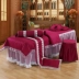 Beauty khăn trải giường cotton gia đình bốn nhỏ phong cách châu Âu sang trọng cao cấp bông đơn giản màu tím bedspread bầu không khí trang nghiêm vật lý trị liệu - Trang bị tấm ga chun bọc giường spa Trang bị tấm