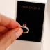 Pandora Pandora Bạn và chiếc nhẫn trái tim màu đỏ của tôi nữ 925 sterling bạc ngón tay nhẫn xếp chồng lên nhau 196574CZRMX nhẫn đôi bạc Nhẫn