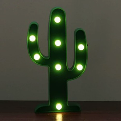 Настольная лампа, фотография для спальни, фламинго, кактус