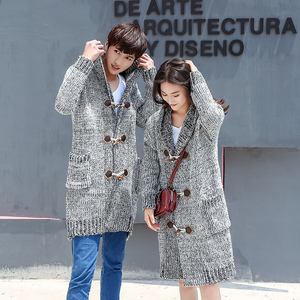 Mùa thu và mùa đông mặc áo len dài khí áo len áo len cardigan áo khoác trùm đầu Hàn Quốc vài mô hình áo len dày