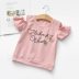 Mùa hè 2019 quần áo trẻ em nữ mới bé quây hoang dã bé nhỏ chữ nước ngoài bé gái áo thun cotton áo phông bé trai 1-12 tuổi Áo thun
