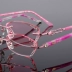 Được trang bị kính hoàn thiện cắt kim cương khung nữ mô hình không khung nhựa cắt cạnh kính cận thị phiên bản kim cương Hàn Quốc - Kính khung
