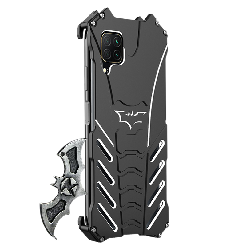 R-Just Batman Shockproof Aluminum Shell Metal Case with Custom Batarang Stent for Huawei nova 6 5G & Huawei nova 6 SE