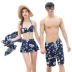Cặp đôi Đồ bơi Váy nữ che bụng Slim Cặp đôi Hot Springs Kỳ nghỉ Thời trang Hàn Quốc Bộ đồ bơi bãi biển - Vài đồ bơi Set đồ đi biển cho cặp đôi Vài đồ bơi