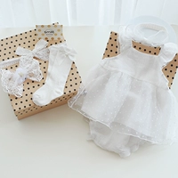 Mùa hè sơ sinh cho bé váy mỏng phần thoáng khí phù hợp với bé trăm ngày trăng tròn quà tặng hộp quà tam giác bông Ha Yi - Bộ quà tặng em bé