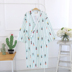 New ladies cotton gowns mùa hè phần mỏng bông gạc áo choàng tắm đồ ngủ dịch vụ nhà mảnh duy nhất lỏng phần dài áo choàng ngủ Night Robe