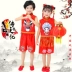 Trẻ em Kinh kịch opera trang phục biểu diễn múa vần điệu Bắc Kinh trang điểm khuôn mặt trang phục khiêu vũ trẻ em rap trang điểm trang điểm khuôn mặt màu đỏ 