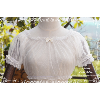 taobao agent Cool soft breathable lace long-sleeve with bow, Lolita style, high collar