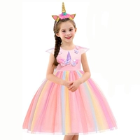 Trẻ em ăn mặc công chúa váy cô gái fluffy sinh nhật cô gái nhỏ chủ tiệc cưới trang phục piano - Trang phục trang phục biểu diễn