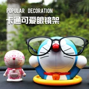 Phim hoạt hình xe jingle mèo con đồ trang trí xe màu xanh kính béo clip kính mát gương xe máy mèo xanh khung - Kính khung