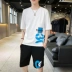 Bộ áo thun ngắn tay nam mùa hè 2019 phiên bản mới của Hàn Quốc theo xu hướng quần áo nam đẹp trai đẹp trai thủy triều hoang dã - Bộ đồ Bộ đồ