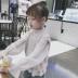 Mùa xuân 2019 trẻ em mới của Hàn Quốc áo sơ mi nữ đứng ngọt ngào