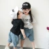 2018 mùa hè mới Hàn Quốc phiên bản của chàng trai và cô gái vui văn bản in ngắn tay T-Shirt trẻ em thời trang áo sơ mi giản dị