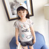 2018 mùa hè mới Hàn Quốc gia đình mặc thư thời trang in ngắn tay T-Shirt giản dị cha mẹ và con áo sơ mi Áo thun