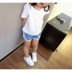 2018 cô gái mùa hè màu rắn kẹo màu hoang dã đáy áo trẻ em mát mẻ thời trang giản dị ngắn tay T-Shirt top Áo thun