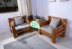 Sofa gỗ kết hợp đơn giản hiện đại căn hộ đơn giản cũ elm phòng khách kinh tế nội thất ba sofa gỗ 113 - Bộ đồ nội thất