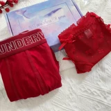 Красное нижнее белье для влюбленных, подарочная коробка, оберег на день рождения, хлопковые штаны, трусы, подарок на день рождения