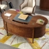 Phong cách mới Trung Quốc sang trọng bàn làm việc bằng gỗ rắn văn phòng hoàn chỉnh đặt sếp lãnh đạo bàn giao đồ đạc - Bộ đồ nội thất kệ để tivi Bộ đồ nội thất