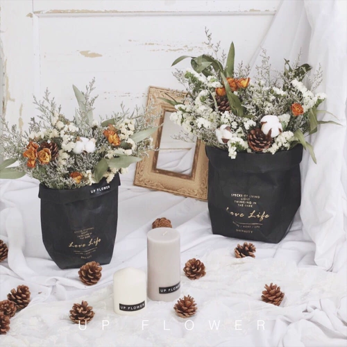 Вставки кожаные бумажные пакеты сухой цветок декоративный цветок