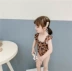 Mùa hè 2019 phiên bản mới của Hàn Quốc cho bé gái Đồ bơi nhanh khô xù cho bé Bộ đồ bơi một mảnh da báo - Bộ đồ bơi của Kid Bộ đồ bơi của Kid