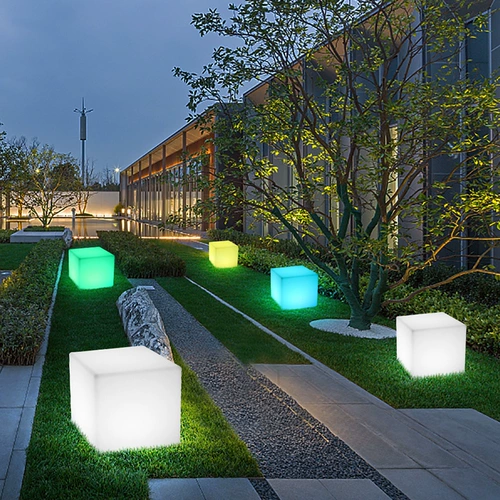 Светодиодный освещение куб -стул Creative Bar Ktv Стол открытый водонепроницаем