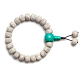 Четки бодхи, мужской браслет, четки из круглых бусин, бирюзовая подвеска из грецкого ореха