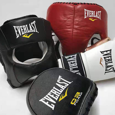 Шлем для бокса everlast headgear精英真皮拳击泰拳综合格斗散打横梁头盔护头