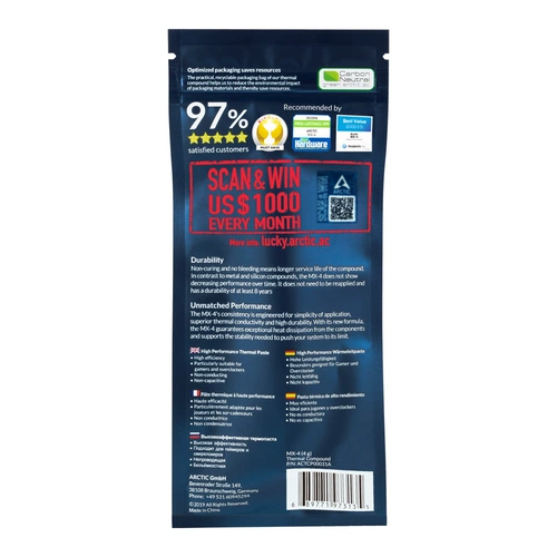Arctic MX-5 MX-4 MX-2 Тепло-тепловая кремниевая смазка 2G4G8G20G30G 30G Графическая карта Графическая карта Графическая карта Теплово-растительный процессор Силиконовая паста