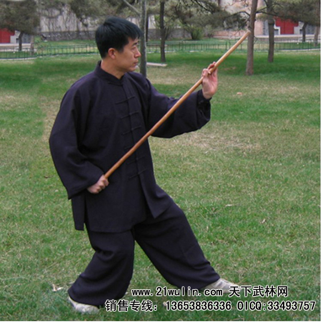 传统型带黄皮白蜡杆太极短棍鞭杆形意十三把武术棍直径23cm