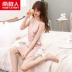 Nam cực vest nightdress nữ mùa hè cotton Hàn Quốc sinh viên tươi dễ thương lỏng không tay đồ ngủ nữ mùa hè váy