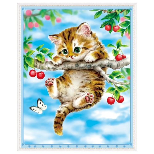 Cat Cross Stitch 2022 Новая линейная вышивка небольшие детали гостиная спальня ресторан детские животные слегка вышитые ручной