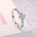 S925 sterling silver ring nữ mô hình mở sống đơn giản Nhật Bản và Hàn Quốc phiên bản của hôn nhân mô phỏng kim cương nhẫn vàng trắng sinh viên trang sức bạc Nhẫn