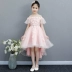 Cô gái ăn mặc 2018 từ mới vai màu hồng trẻ em sinh nhật công chúa váy fluffy hoa cô gái váy cưới mùa hè đồ bộ bé trai Váy trẻ em