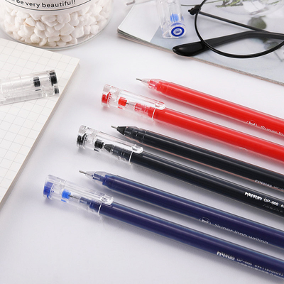 巨能写中性笔大容量碳素笔一次性笔学生用0.5mm黑笔针管签字笔