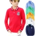 Quần áo trẻ em golf T-shirt bóng phù hợp với cậu bé áo dài tay áo polo áo bóng golf quần áo trẻ em quần áo cotton đáy áo - Thể thao sau Thể thao sau