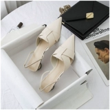 Летние сандалии, туфли с заостренным носом, подходит с юбкой, из натуральной кожи