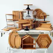 Gỗ retro khay bánh khung nhà gỗ tấm dày bàn quầy hàng năm bánh cửa hàng lễ kỷ niệm hộp gỗ - Tấm