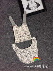 Комплект из двух частей 婴儿套头帽围巾两件套春秋季q4韩版宝宝帽子男女童帽围兜喵咪胎帽