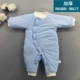 Baby handmade áo cotton cotton jumpsuit mùa thu đông nam nữ bé đi ra ngoài dày hajamas quần áo sơ sinh - Áo liền quần