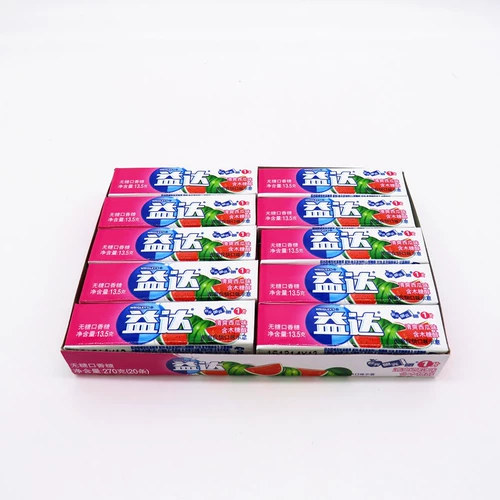 Yida non -sugar gum 100 таблетки арбуза черничной аромат 13,5 г*20 кусочков цельной коробки собирают повседневные закуски