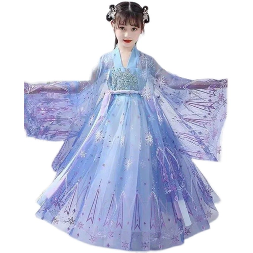 Ханьфу, платье, летняя одежда, тонкая летняя юбка на девочку, наряд маленькой принцессы, коллекция 2023