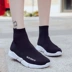 Giày của phụ nữ 2018 mới mùa xuân hoang dã vớ đàn hồi giày nữ Hàn Quốc phiên bản của ulzzang sinh viên cao để giúp giày thể thao của phụ nữ triều giày thể thao nữ 2021 Giày cao gót