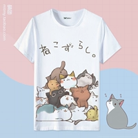 Mèo Sân Sau T-Shirt Ngắn Tay Áo Phim Hoạt Hình Dễ Thương Demi Anime Khoảng Hai Nhân Dân Tệ Quần Áo Nam Giới và Phụ Nữ Tops Mùa Hè hình dán one piece