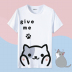 Mèo Sân Sau T-Shirt Ngắn Tay Áo Phim Hoạt Hình Dễ Thương Demi Anime Khoảng Hai Nhân Dân Tệ Quần Áo Nam Giới và Phụ Nữ Tops Mùa Hè sticker cute đồ ăn Carton / Hoạt hình liên quan