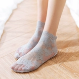 Кружевные хлопковые нескользящие тонкие японские носки, средней длины, в корейском стиле
