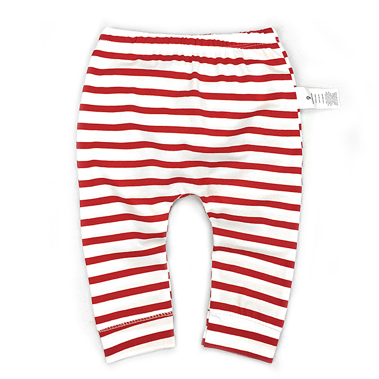 Red And White Stripesbaby Haren pants Spring and Autumn European style Children men and women baby pure cotton leisure time large PP trousers Leggings